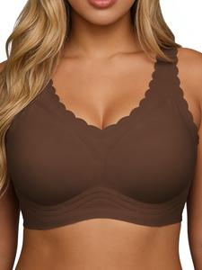 Women's Seamless Wireless Jelly Bra, Medium Support, Soft Comfort, Casual Fashion, Full Coverage, Buckleless Design, All Seasons, Fit, Womenswear