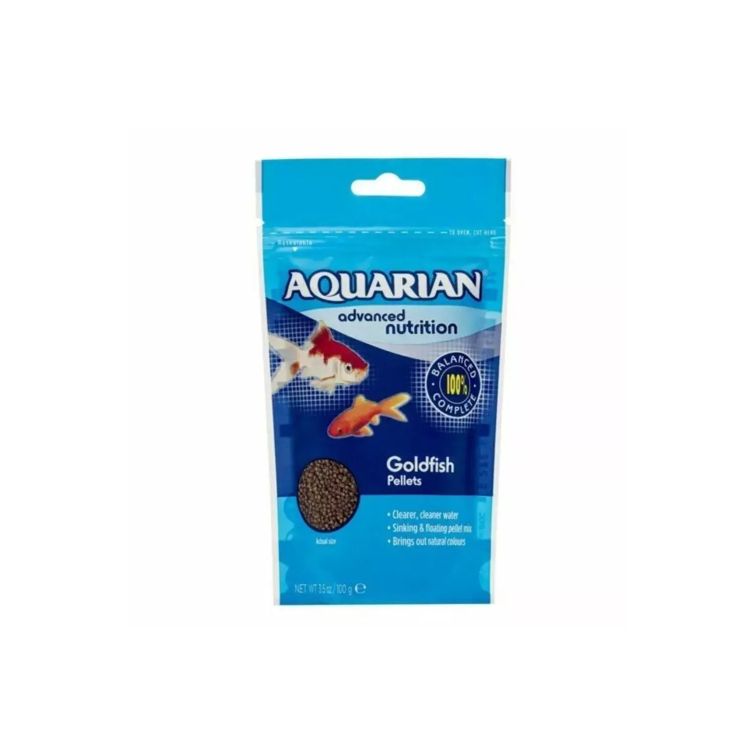 100g Aquarian Goldfish Food Pellets Advanced Nutrition For Small Pond Fish