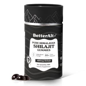 BetterAlt Pure Shilajit Wet Gummies | Lab-Tested for Purity | Fulvic Acid, 85 Essential Minerals for Strength, Stamina & Energy | 60 Gummies