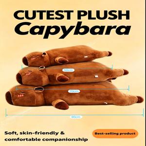Capybara Plush Pillow Toy, Waterhog Doll Soft Cuddly Stuffed Animal, Girls Bedtime Companion Gift, Girlfriend Birthday Present