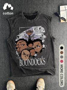 Men's The Boondocks Graphic Round Neck Tank Top, Regular Fit Casual Sleeveless Top for Summer, Men's Top for Daily Wear