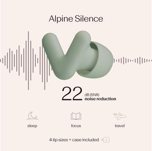 Alpine Silence Earplugs – for Sleep, Travel & Focus, Noise Reduction 22dB, 4 Sizes + Case