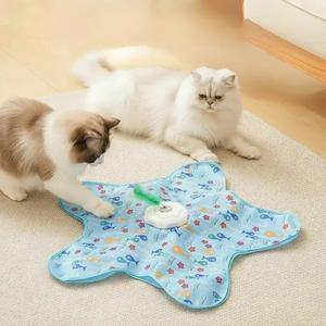Cat Hunting Hood Toy, Electric Automatic Turntable Pet Game with Self-Play Stress Relief Design, Automatic Rolling Ball ﻿