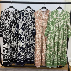 Cotton/Linen Floral Summer Dress - 2 Sizes - (S/M) & (L/XL)