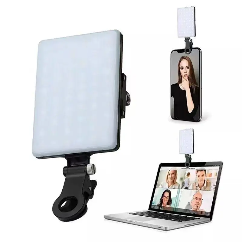 Portable Selfie LED Lights, Clip-on Phone Selfie LEDLight, Phone Selfie Fill Light with 3 Light Mlodes, Rechargeable Fill Light Clip for LaptopCameras, Smartphone Accessories, ldeal for Gifting, Backto School Supplies, Gifts for Men, Holiday Essentials