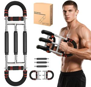 Upgraded 3-Spring Arm Trainer for Arms Workout Men, Adjustable Chest, Arm & Shoulder Exerciser, Portable Home Fitness Equipment with Detachable U-Shape Design, Father’s Day Gift for Men