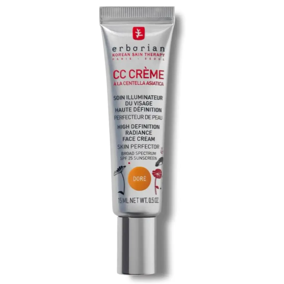 Erborian CC Cream with Centella Asiatica – Lightweight Skin Perfector Tinted Moisturiser and Brightening Face Cream - Korean Skincare Cream Fair Shade SPF 25 - CC Cream
