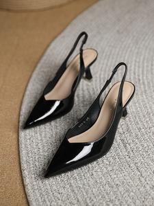 Women's 1 Pair Minimalist Temperament Slingback Pumps, All-match Solid Color Stiletto Heels, Elegant Pointed Toe Slip on Shoes for Daily Work Office