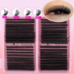 Individual False Eyelashes, 1 Box Natural Look Eyelash Extensions, Self Grafting Curl Eyelashes, Eye Makeup Enhancement False Eyelashes for Women & Girls, DIY Eyelash Extensions