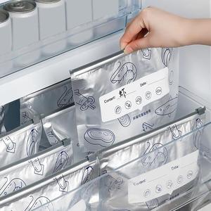 Reusable Aluminum Foil Sealable Storage Bags 2026 New Resealable Vacuum Zipper Pouches for Food Stand Up Foil Sealable Bags with Label and Zip Lock for Vegetable Fruit Meat