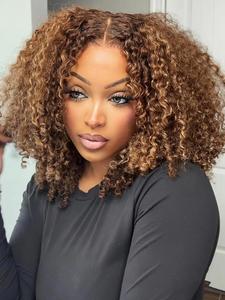 14 Inch Blonde Highlight Lace Front Wigs for Women, Gorgeous Fluffy Wigs with Baby Hair, Human Hair Wigs for Party, Daily Use