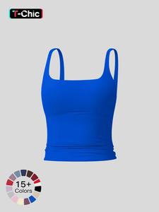 Women's Solid Color Sports Tank Top, Casual Comfy Breathable Sleeveless Sports Top for Yoga Gym Workout Running, Ladies Sportswear for All Seasons, Yoga Workout Vest
