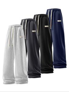 Men's Letter Print Drawstring Waist Sweatpants, Casual Comfy Athletic Loose Jogger Pants for Summer, Clothing, Men's Trousers for Daily Wear