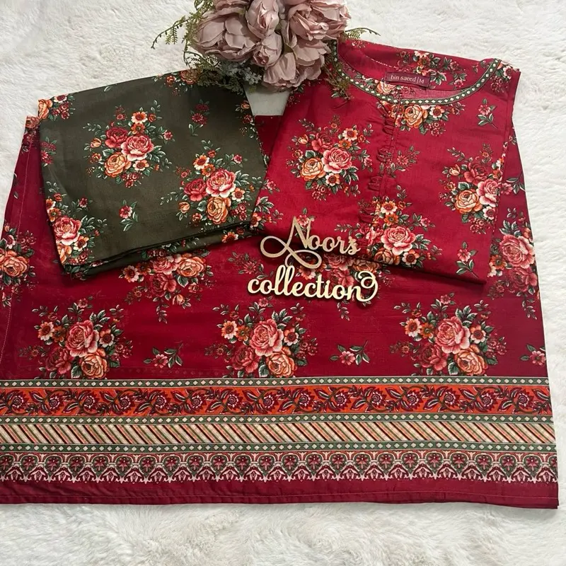 Bin Saeed 3 piece Summer Dress For Women - Available in Sizes M to 3xl Pakistani suits Casual wear..