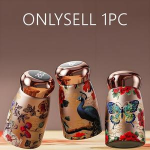 Chinese Style Mini Mushroom Design Vacuum Flask, 1 Count Portable Pocket Cup with Temperature Display, Simple Fashion Cup for Outdoor Sports, Drinkware