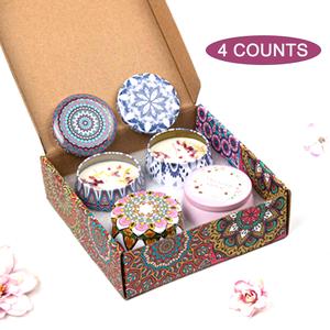 Scented Candle Set, 4 Counts/box Long Lasting Aromatherapy Candle, Home Fragrance for Living Room Bedroom, Gift for Friend & Family, Decor