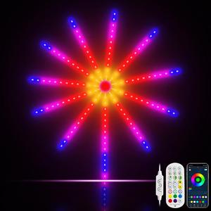 LED Smart Firework Light, 1 Set ICRGB Rainbow Color Atmosphere Light, Music Rhythm Outdoor Light with Remote Control & APP, Color Changing Garden Light