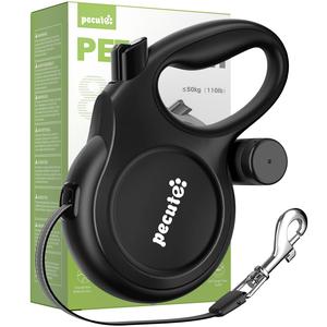 Pecute 8M Retractable Dog Lead, Anti-Bite Chew Resistant Tape, Built-in Waste Bag Dispenser, One-Button Brake & Lock, 360° Tangle-Free Extendable Dog Leash for Small Medium Large Dogs | UK FBT Fast Delivery
