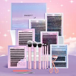 Professional Kit with Gift Box, Includes Eyelash Curler, Tweezers, Makeup Brushes, Perfect for Parties, Ideal Gift for Women & Girls,Valentine's Day gift, Eyelash Extensions Kit