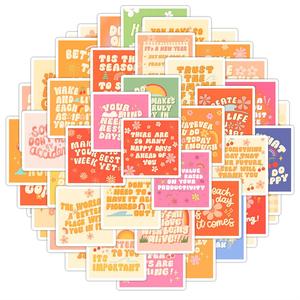 Motivational Phrase Series Sticker, 50pcs/set Positive Motivational Sticker, Decorative Sticker for DIY Scrapbook & Journal & Notebook, Art Stickers