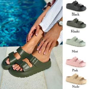 Sophia:True to size good for all! good for both standard & wide fit double buckle sandal waterproof