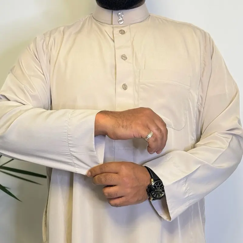 Beige Saudi luxury thobes