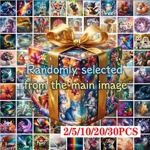 Multi-Pack 20x20cm 5D Diamond Painting Kits - 2/5/10/20/30pcs Assorted Designs (Cartoon Animals/Flowers/Characters) - Full Drill DIY Diamond Art Mosaic Crafts for Wall Decor, Beginner Gift (Each Piece Individually Packed)