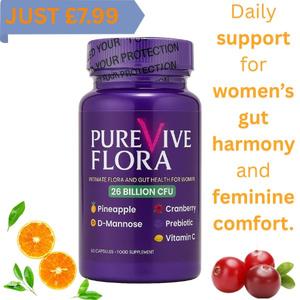 60 Women’s Probiotic & Prebiotic Capsules | Gut Health Support, Urinary Comfort + Feminine Wellness with Cranberry & Vitamin C | 26 Billion CFU Daily Supplement | Perfect Christmas Gift For Your Wife