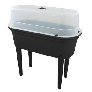 GEEZY Raised Garden Bed Planter Box Outdoor Patio Greenhouse Flower Vegetable Grow Box with Lid & Legs Black - Durable, Portable & Versatile Planter for Small Spaces & Easy Planting & Care