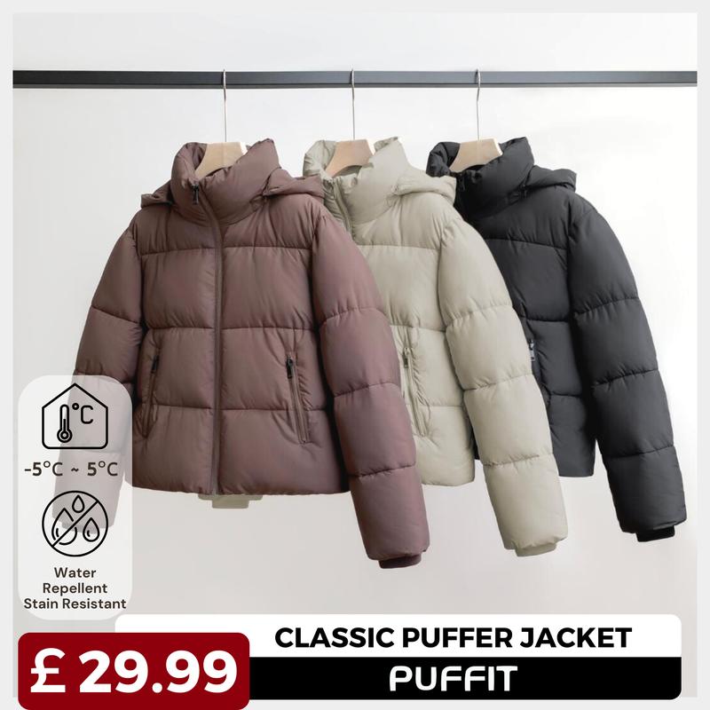 [SIZE 6- 24]]PUFFIT Womenswear Winter Comfort Minimalist Puffer Jackets ...