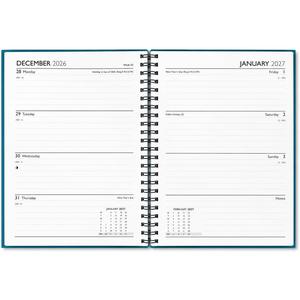 2027  Wiro Spiral Hardback A5 Week To View Diary Planner Organizer Gold Foil Tal image 9