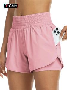 Women's Solid Color Double Layers Pocket Design Culottes, Casual Comfy Breathable Skinny Shorts for Daily Wear, Ladies Bottoms for All Seasons