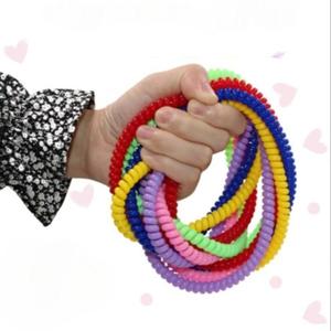 Random Color Elastic Chew Necklace Set, 6 Counts/set Stress Relief Sensory Toys, Concentration Training Toys, Early Education Supplies