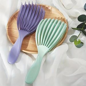 [ UK ] Seller, Fluffy Hair Styling Comb Anti-Static & Vented Hairbrush for Wet & Dry Hair Soft Detangle Comb Lightweight Curved Design for Smooth Tangle-Free Hair Care Gift for Women