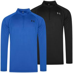Under Armour Quarter Zip Tech Long Sleeve Performance Breathable Sportswear Tops Gym Workout Training Long Sleeve 1/4 Zip Half Zip Polyester Activewear Running