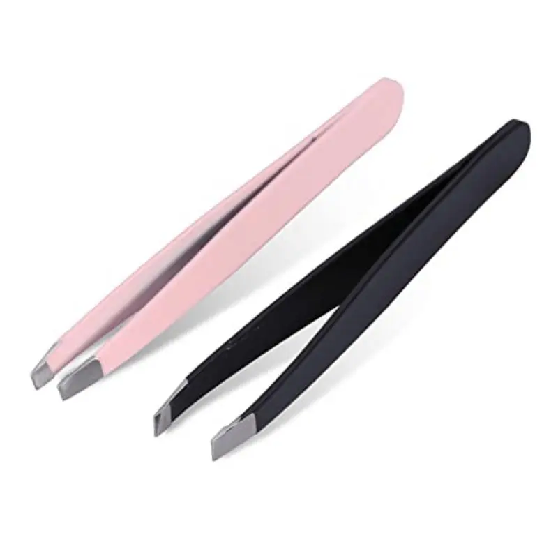 Eyebrow Tweezers, Makeup Beauty Tool Stainless Steel Eyebrow Tweezers Face Hair Removal Clips for Home Use and Beauty Salon Durable Cosmetic Black