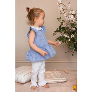 Blue Broderie Collar Tunic and Legging