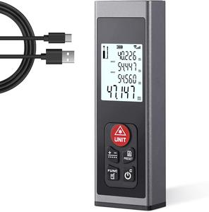 Laser Measure Laser Distance Measure Rechargeable 60M Laser Rangefinder With LCD Backlight M, In, Ft Multiple Measurement Modes Pythagoras Distance Area Volume Measurements