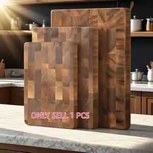 Handmade Grid-Pattern Maple Wood Chopping Board, Durable Kitchen Tool for Sorting and Slicing Meat, Perfect for Home Chefs and as a Gift, Wooden Cutting Boards