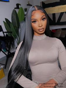 40 Inch Long Straight Wigs for Women, Gorgeous Fluffy Wigs without Bangs, Synthetic Lace Front Wigs for Party, Daily Use, Gifts for Girlfriend