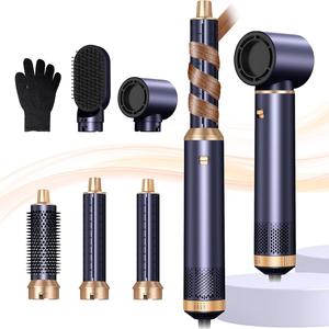 5 in 1 Air Styler, Multi Ionic Hair Dryer Brush Set, Detachable Hot Air Brush Negative Ion Curling Brush Iron, Hair Styling Tools for Drying Curling Straightening As A Gift, Detangling Hairbrush