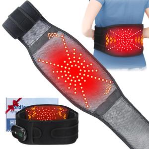 Cordless Lower Back Massager, Waist Heating Pad, Rechargeable Heating Pad, LED Belt with 3 Levels Heat & Vibration, 5000mAh Heated Back Wrap Strap for dad mom Gifts