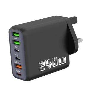 6 Ports USB C PD Charger 240w Quick Charge 3.0, Type C USB Phone Chargers, Super Fast Charging Adapter for iPhone Samsung Xiaomi