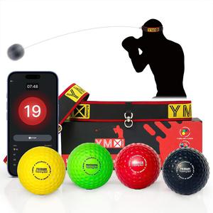 BOXING Ultimate Training Ball Set - 4 Reaction Ball Plus 2 Adjustable Headband, Great for Reflex, Timing, Accuracy, Focus and Hand Eye Coordination Training for Boxing, MMA