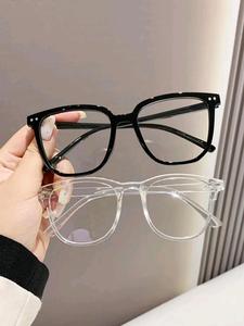 1 Pair Simple Eyeglasses for Men and Women, Fashion Square Frame Eyeglasses, Elegant All-match Fashion Accessories for Daily Wear