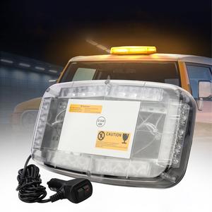 Rectangular Mini LED Light Bar Amber, Magnetic Mount, Flashing, Car LED Decorative Light, Pickup Truck, Snow Plow, 12V 24v