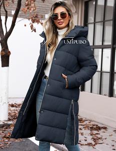 UMIPUBO Women's Coats Long Quilted Jacket Winter Ladies Padded Parka Warm Fleece Lined Thick Overcoat Water Repellent Outerwear