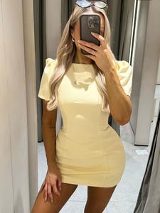 Women's Summer Dress Plain Dress Elegant Party Dresses White Yellow Dress Short Dresses Women's Clothing Women's Corset Mini Dress Casual Woman Dress Casual Woman Dresses