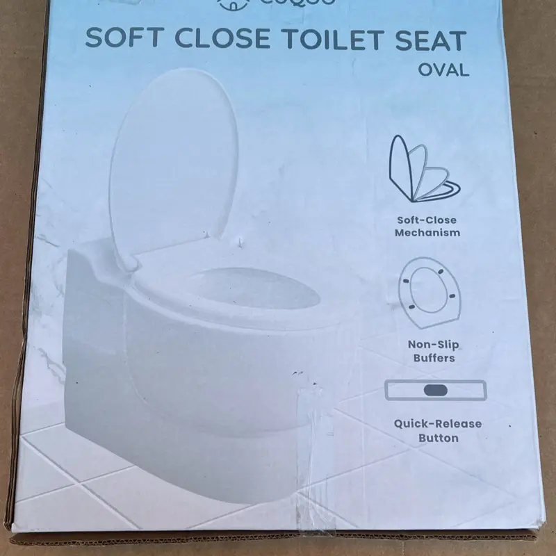 CUQOO Quick Release Toilet Seat Soft Close Cover Oval Universal Fit Heavy Duty