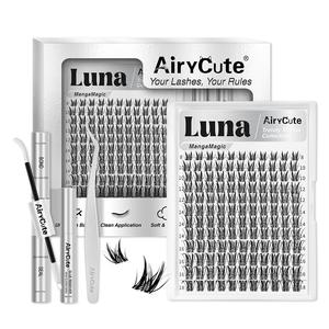 Luna | AiryCute MangaMagic Collection Upgrade U Lashes with Ultra-Dense, Waterproof, Long-Lasting Lashes | Aphrodite | Fashion Wet Look | Beginner Friendly DIY Lashes For a Flawless, Voluminous Look | Trendy & Must-Have Clusters